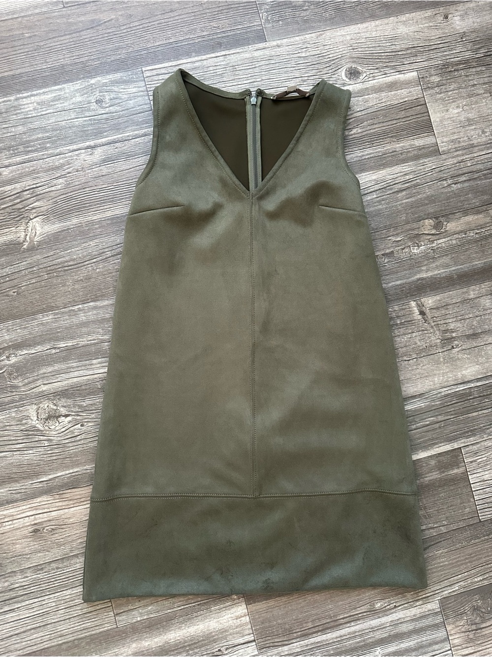 LOFT Olive Green Mini Dress – V-Neck – Perfect for Fall